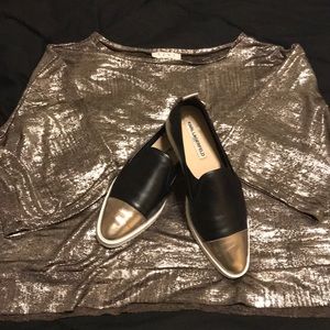 ELVI Metallic gold blouse size 20